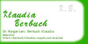 klaudia berbuch business card
